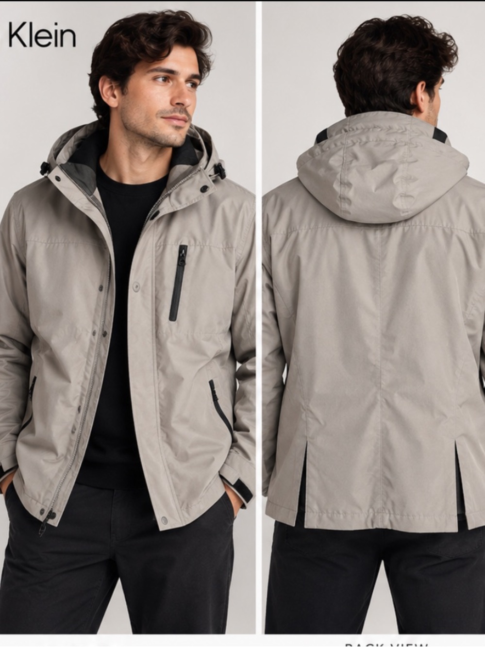 Calvin Klein Men's Waterproof Hooded removable liner Jacket - Light Gray xL
